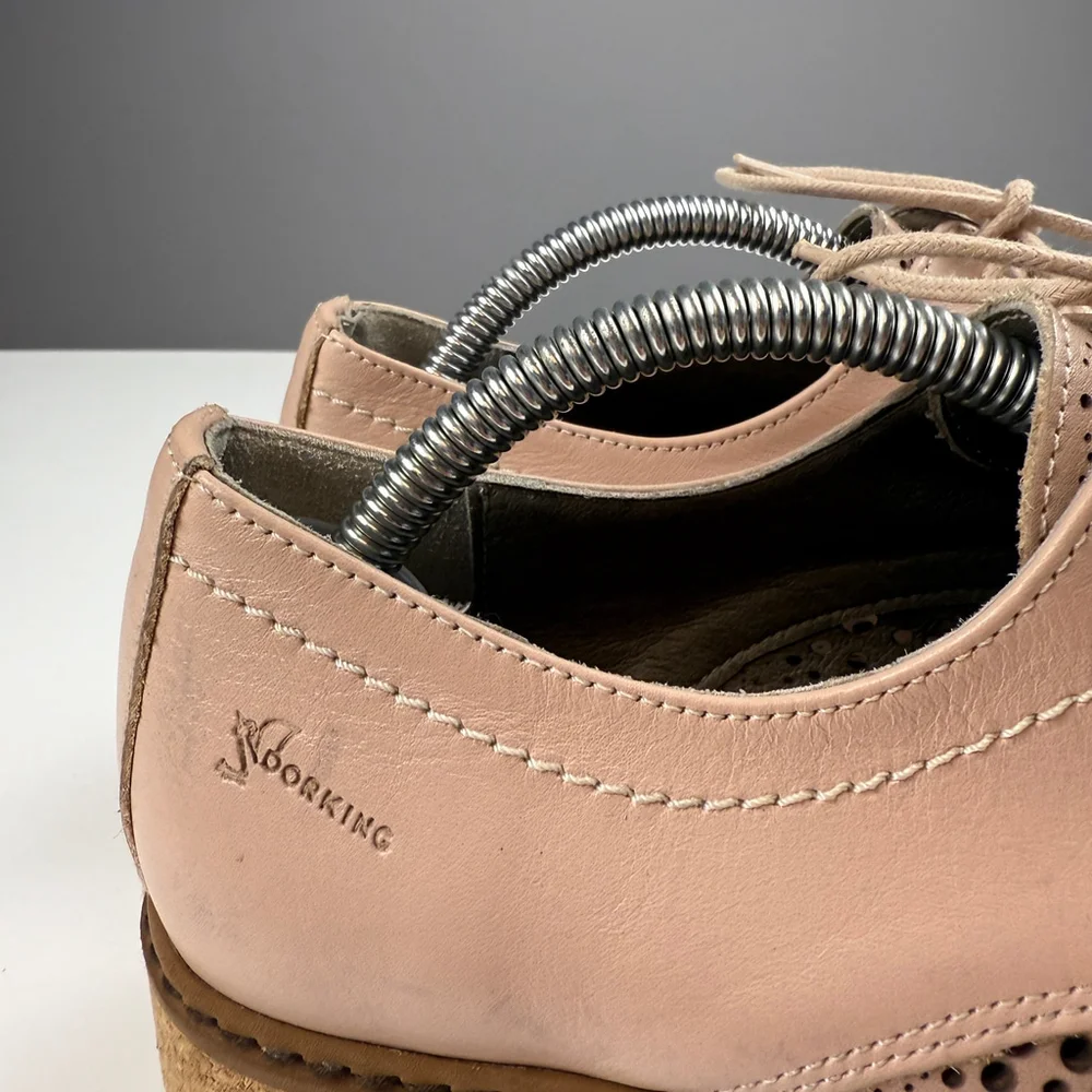 Dorking Fluchos Made in Spain Lace perforated wedge shoes pink size 6 EU 36 - Picture 11 of 11